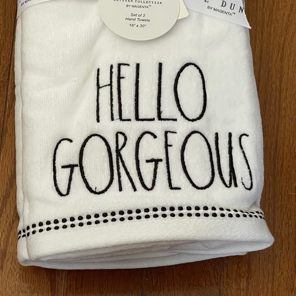 New Rae Dunn by Magenta Hello Gorgeous Hand Towel Set - Picture 3 of 5